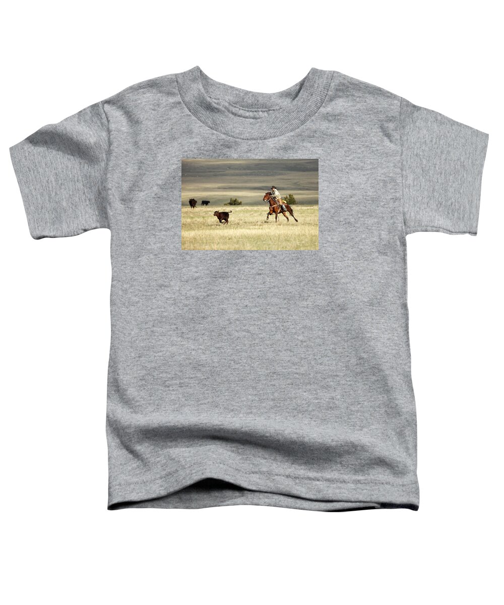 Calf Toddler T-Shirt featuring the photograph One Got Away by Todd Klassy