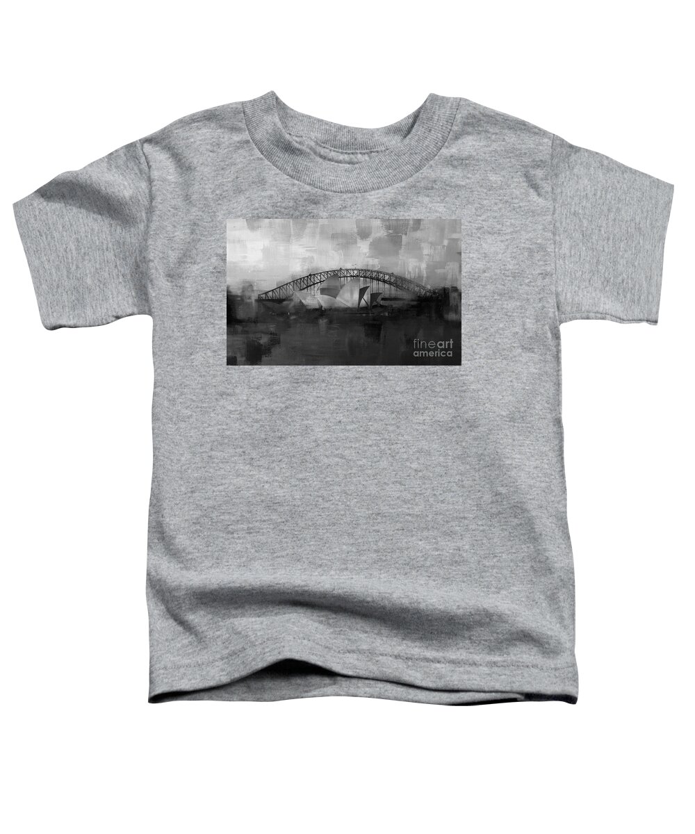 Sydney Toddler T-Shirt featuring the painting Opera House 01 by Gull G