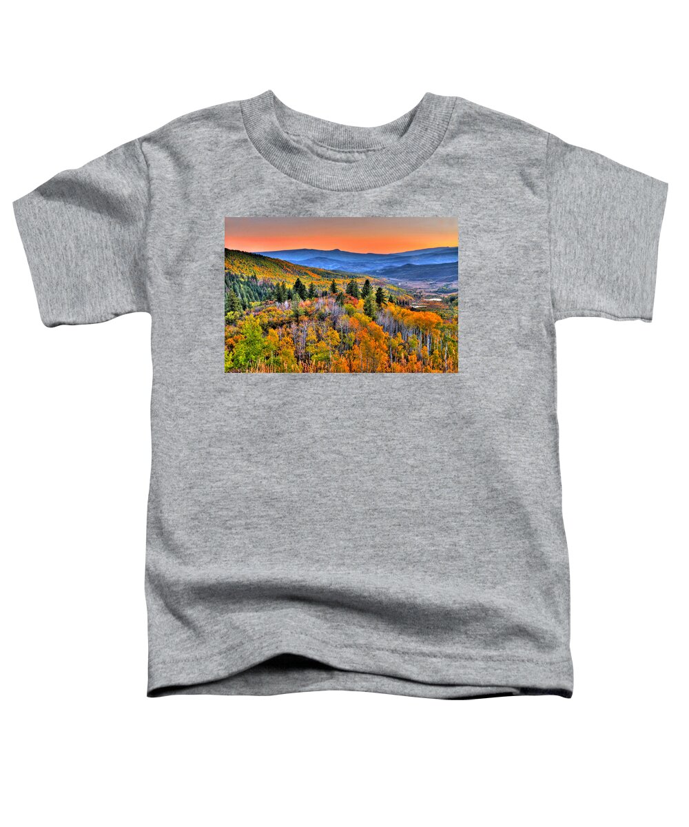 Mountain Toddler T-Shirt featuring the photograph Orange Glow by Scott Mahon