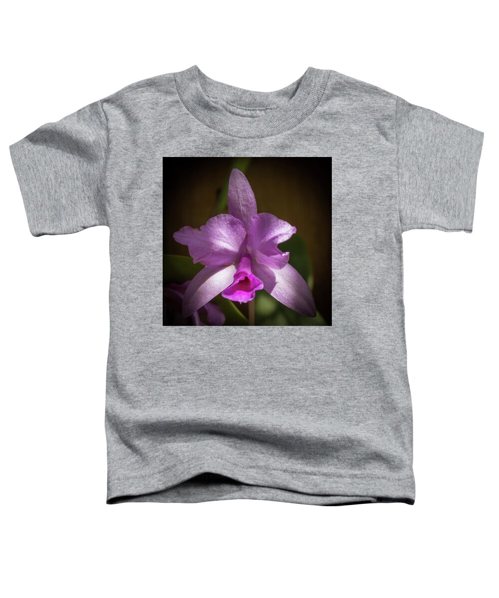 Selby Macro Toddler T-Shirt featuring the photograph Orchid in the Shadows by Richard Goldman