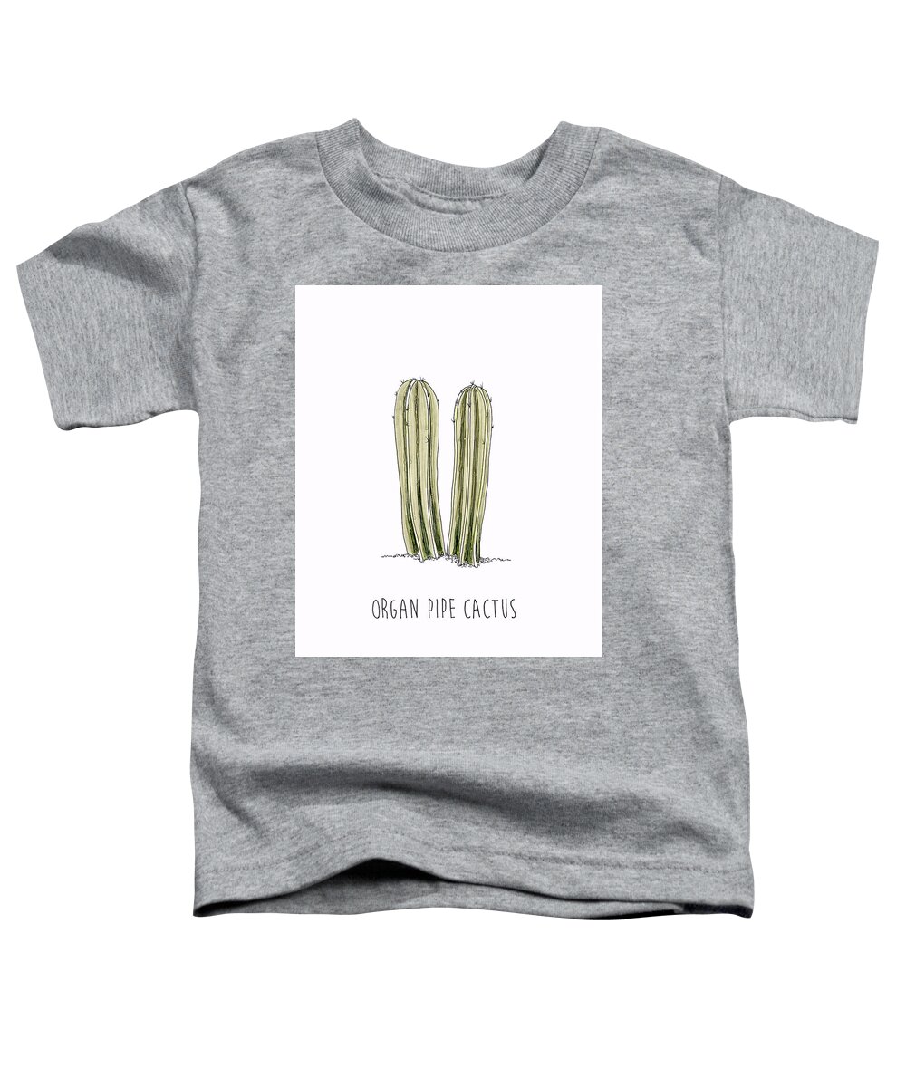 Organ Pipe Cactus Toddler T-Shirt featuring the drawing Organ Pipe Cactus by Shanon Rifenbery