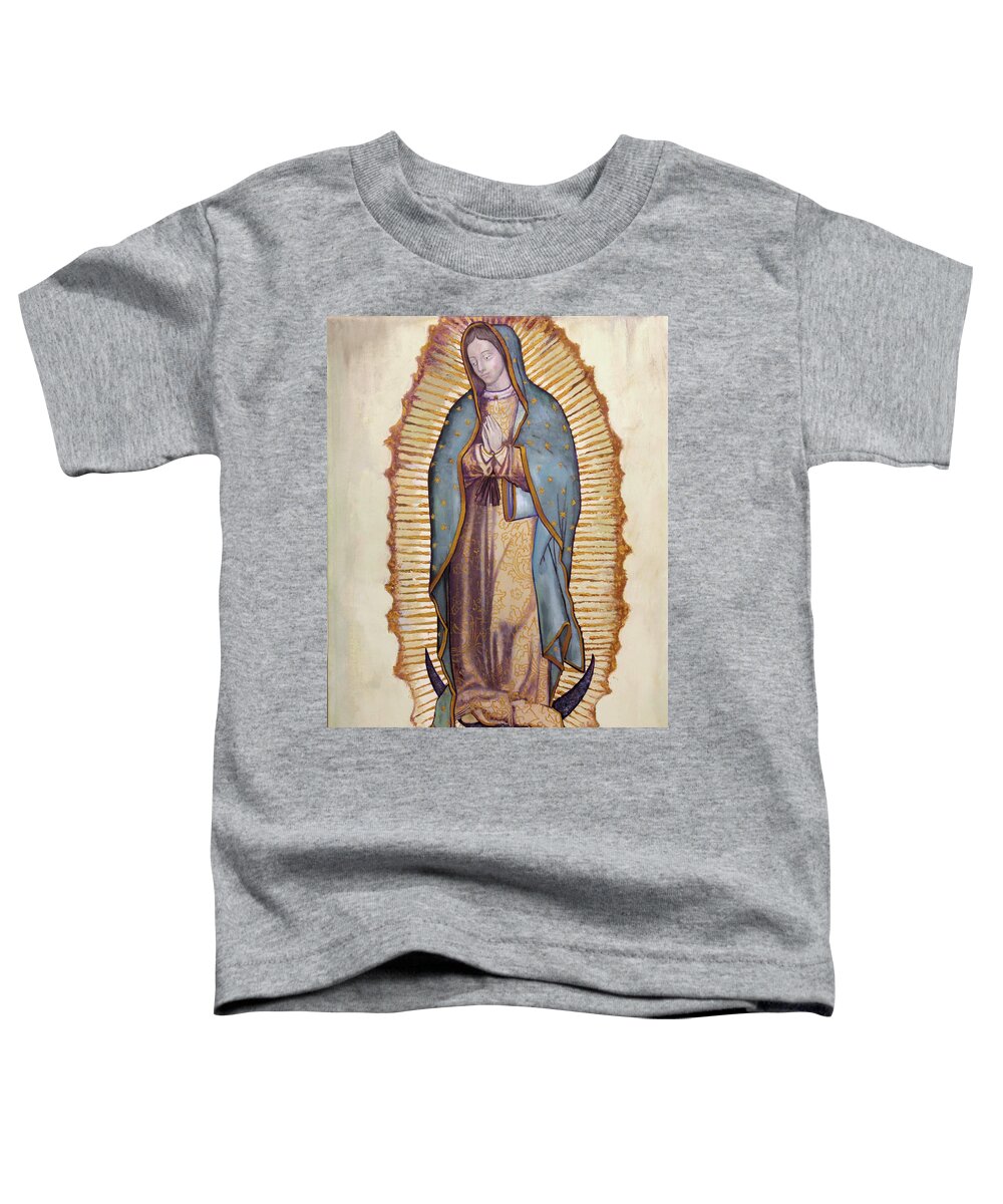 Catholic Toddler T-Shirt featuring the painting Our Lady of Guadalupe by Richard Barone