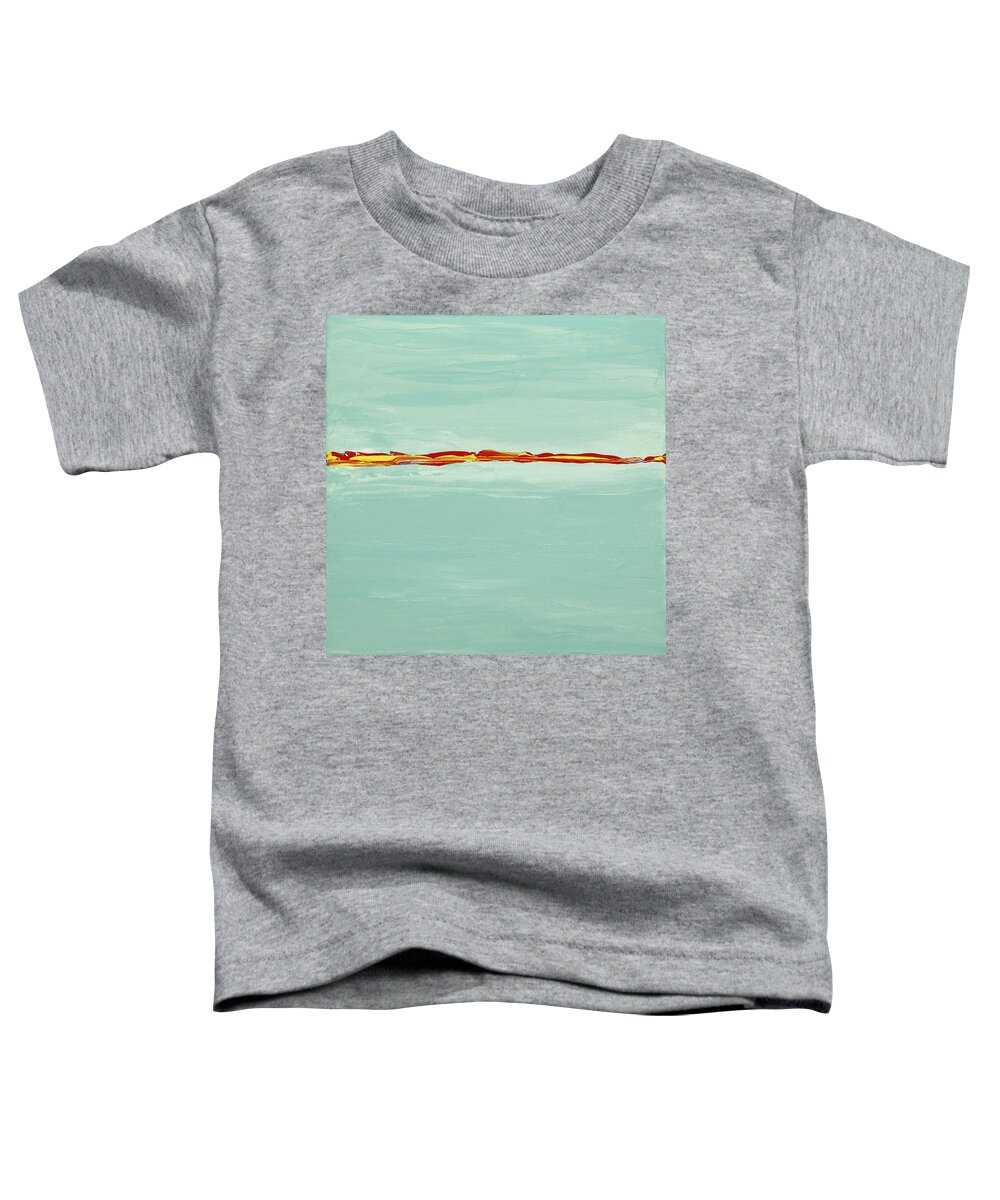 Aqua Toddler T-Shirt featuring the painting Over The Line Aqua by Tamara Nelson