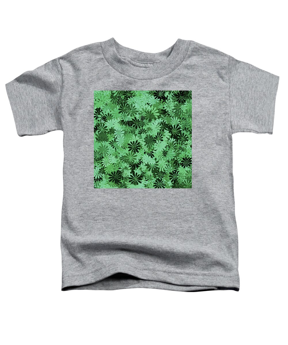 Flower Toddler T-Shirt featuring the digital art Pale Green Floral Pattern by Aimee L Maher ALM GALLERY