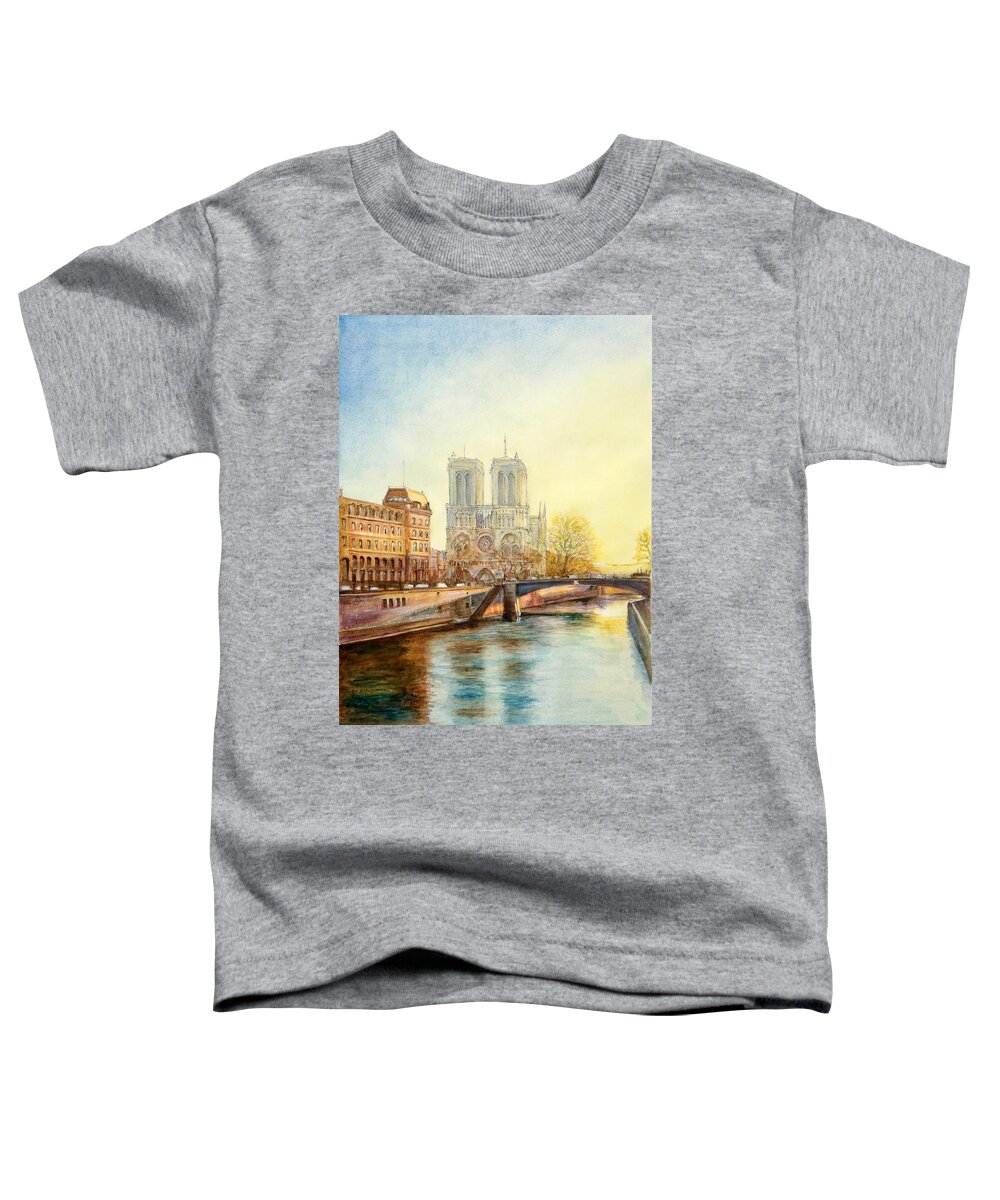 Paris Toddler T-Shirt featuring the painting Paris Couche de Soleil by Dai Wynn