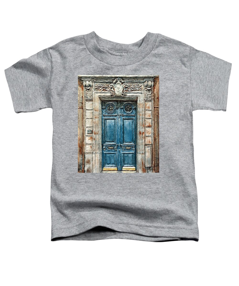 Joey Agbayani Toddler T-Shirt featuring the painting Parisian Door No. 3 by Joey Agbayani