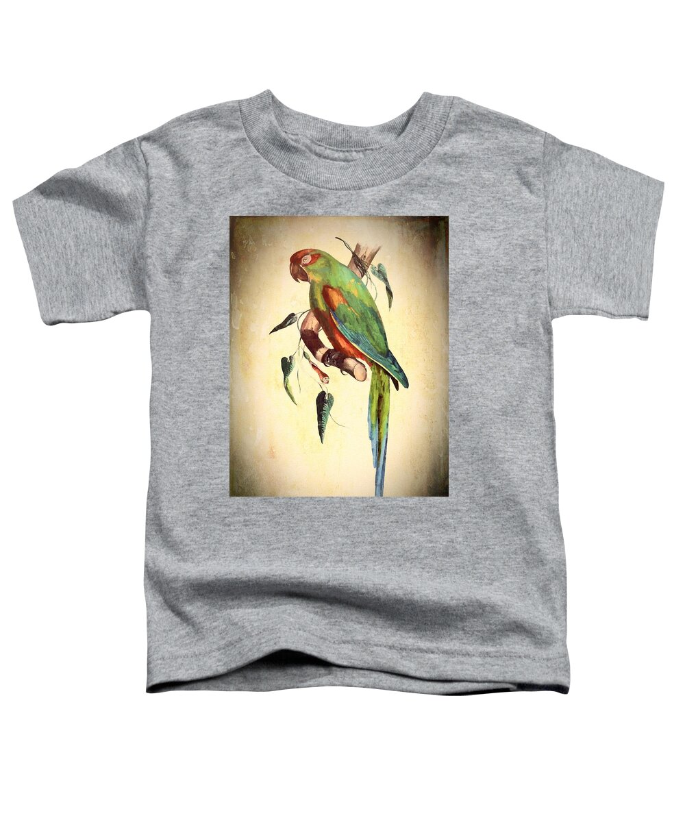 Bird Toddler T-Shirt featuring the mixed media Parrot by Charmaine Zoe
