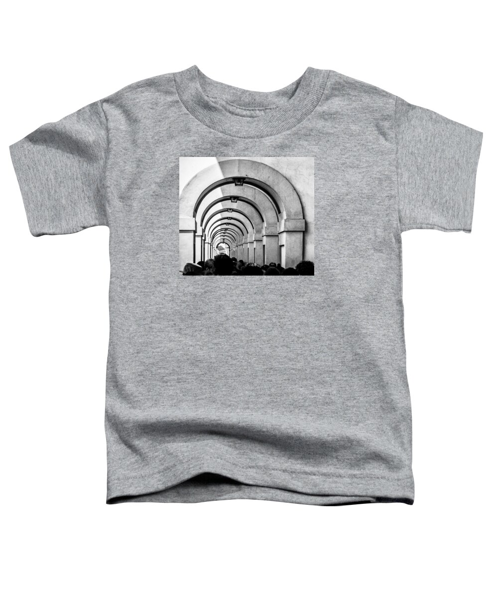Arches Toddler T-Shirt featuring the photograph Passageway at the Arno by Gary Karlsen