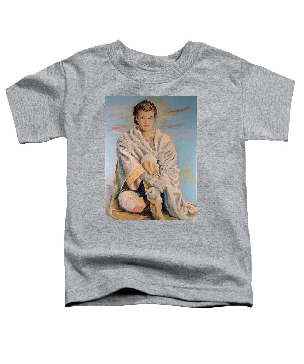 Oil Painting Toddler T-Shirt featuring the painting Paulina Porizkova by Jean-Marc Robert