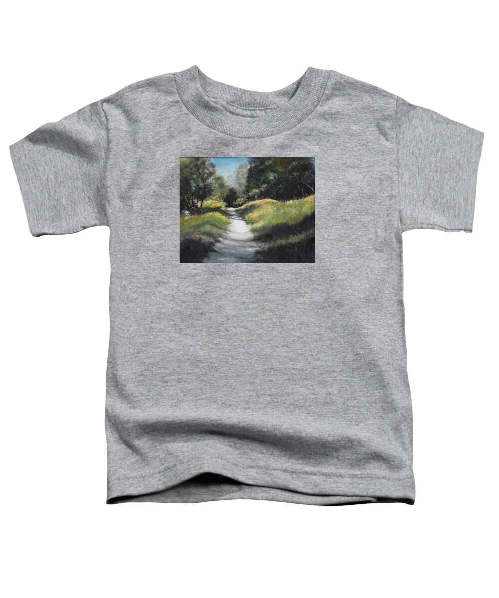 Path Toddler T-Shirt featuring the pastel Peaceful Walk in The Foothills by Sandra Lee Scott