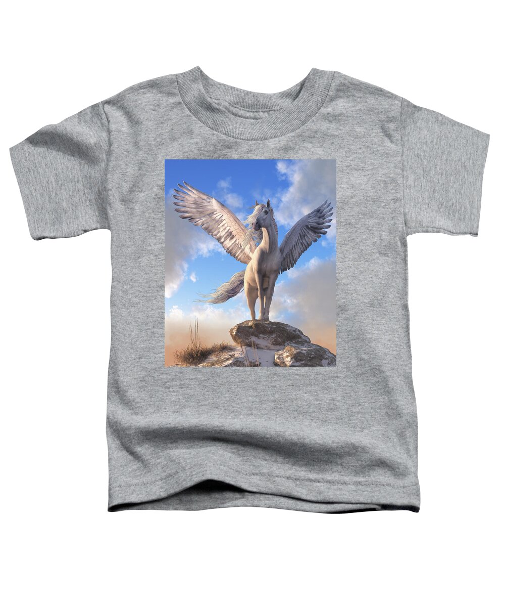 Pegasus Toddler T-Shirt featuring the digital art Pegasus The Winged Horse by Daniel Eskridge