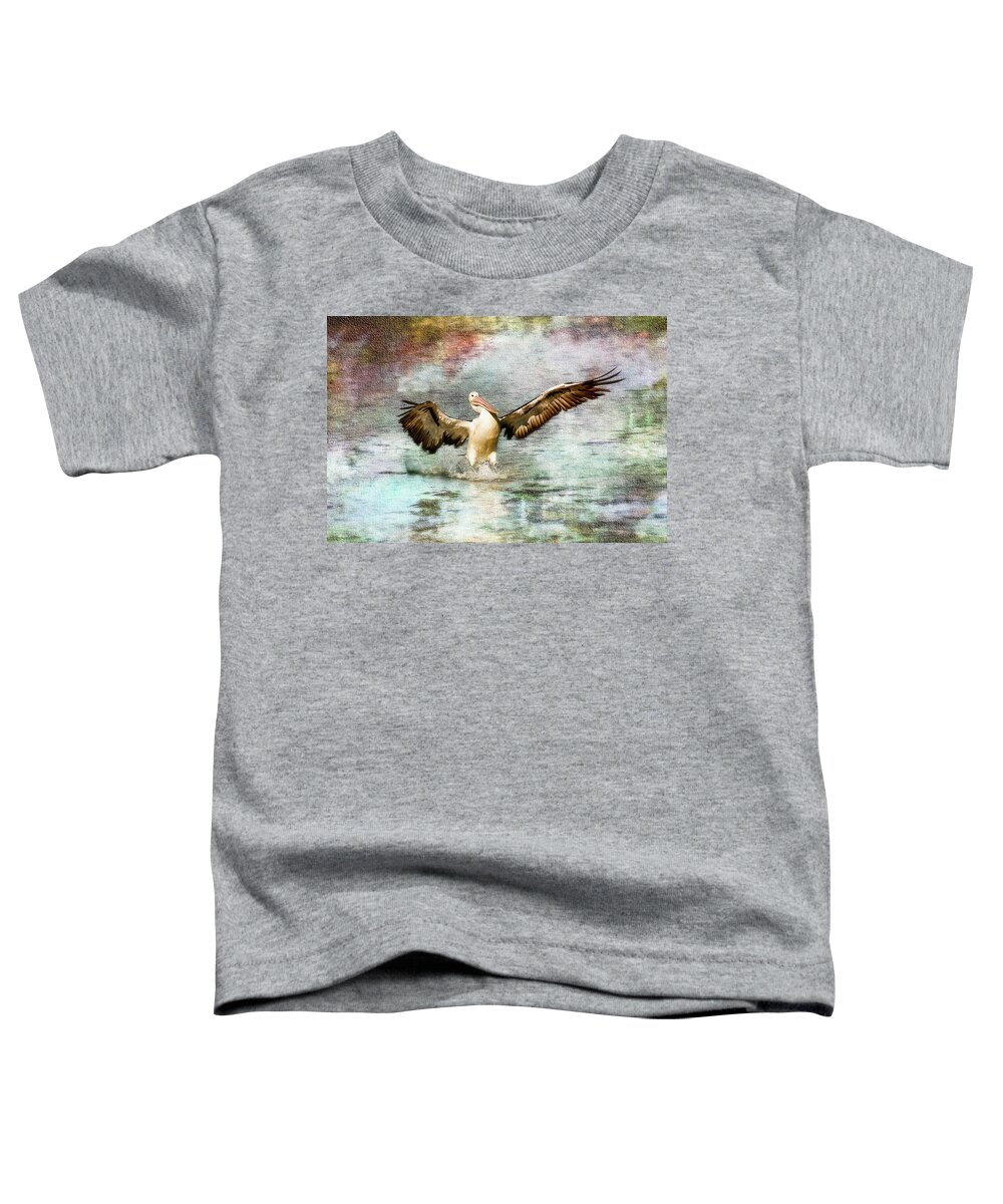 Pelicans Toddler T-Shirt featuring the photograph Pelican art 00174 by Kevin Chippindall