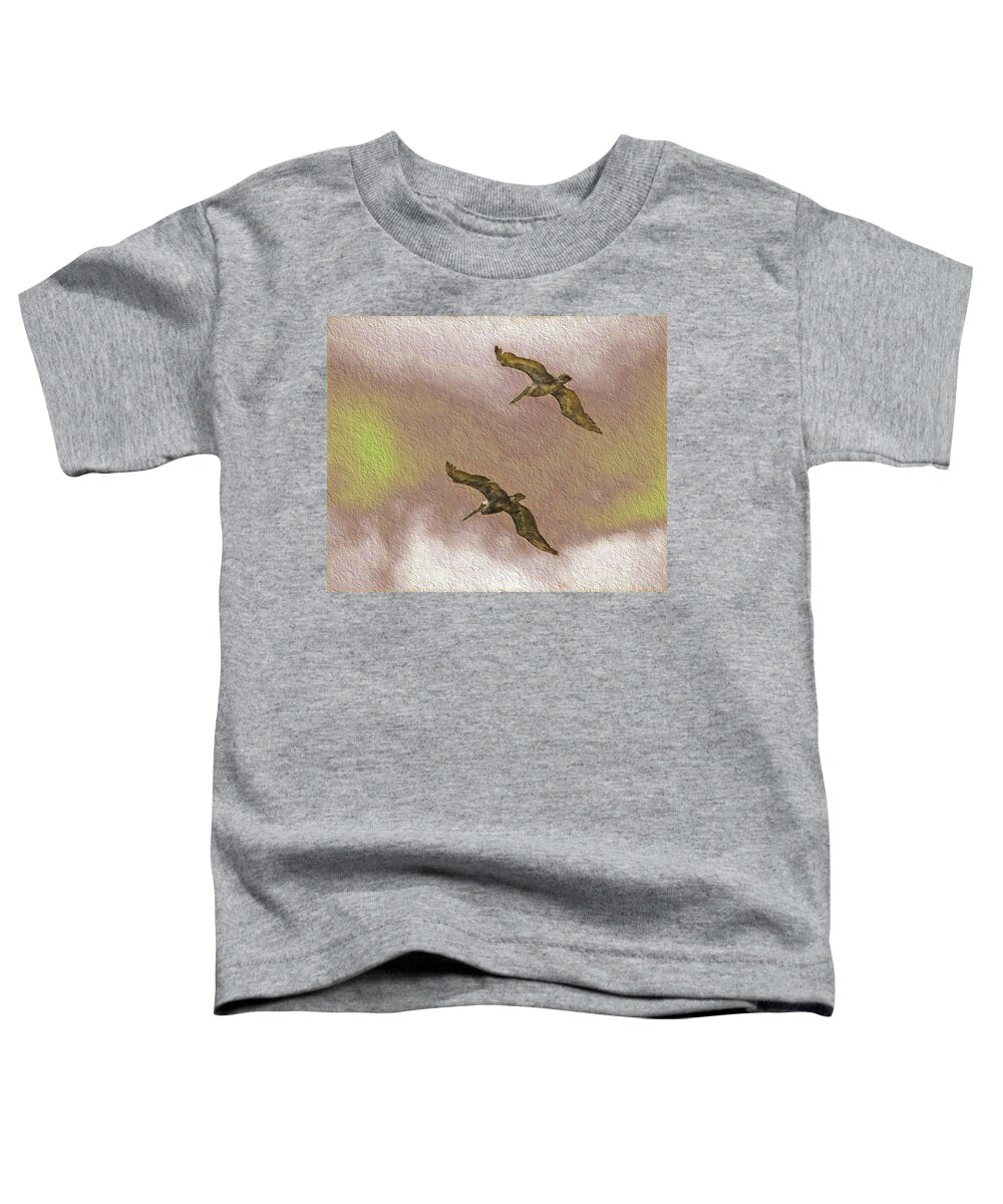 Amelia Island Toddler T-Shirt featuring the photograph Pelicans On Cave Wall by Richard Goldman