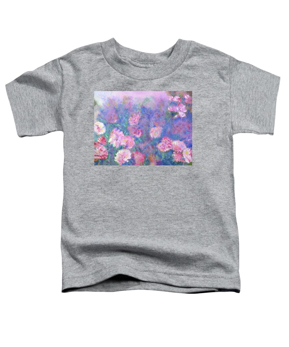 Peonies Toddler T-Shirt featuring the painting Peonies by Claire Bull