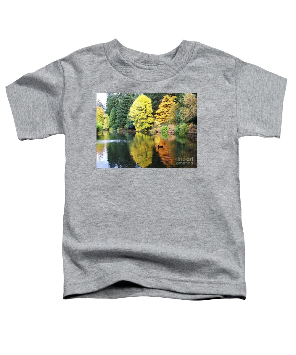 Pond Toddler T-Shirt featuring the photograph Perfect Autumn Day by Julie Rauscher