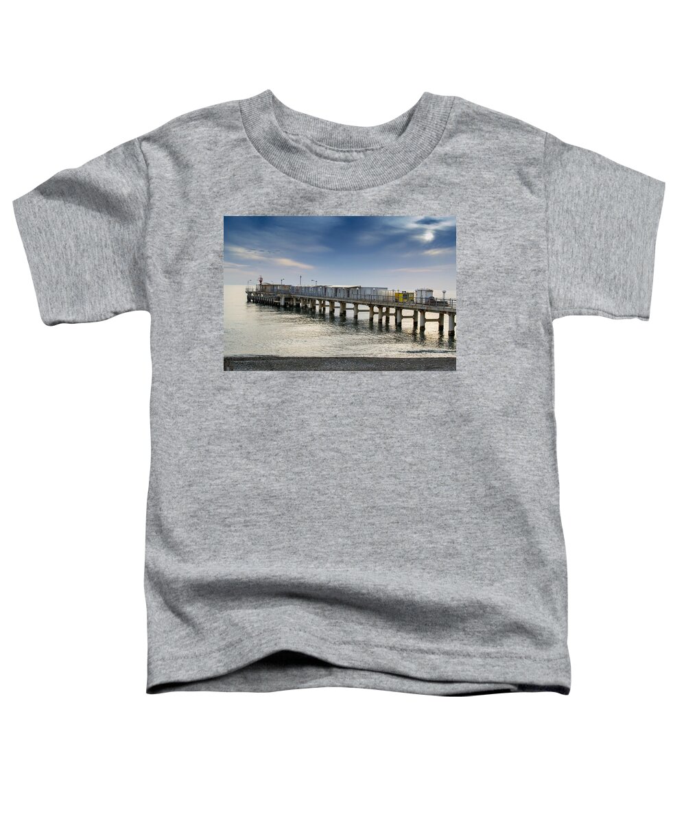 Ocean Pier Toddler T-Shirt featuring the photograph Pier at Sunset by John Williams