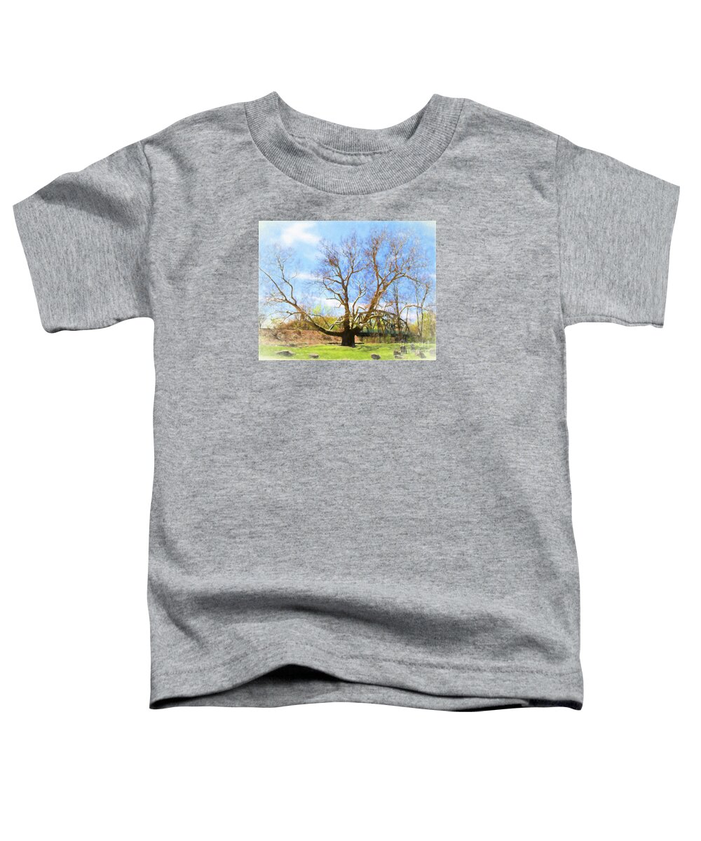 Simsbury Pinchot Painting Landscape Ct Connecticut Sycamore Tree Toddler T-Shirt featuring the photograph Pinchot Painting by Lorraine Cosgrove