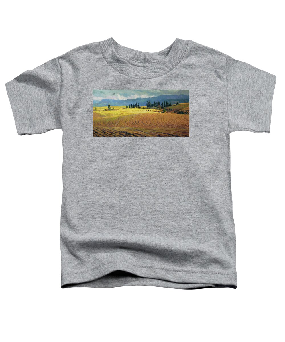 Country Toddler T-Shirt featuring the painting Pine Grove by Steve Henderson