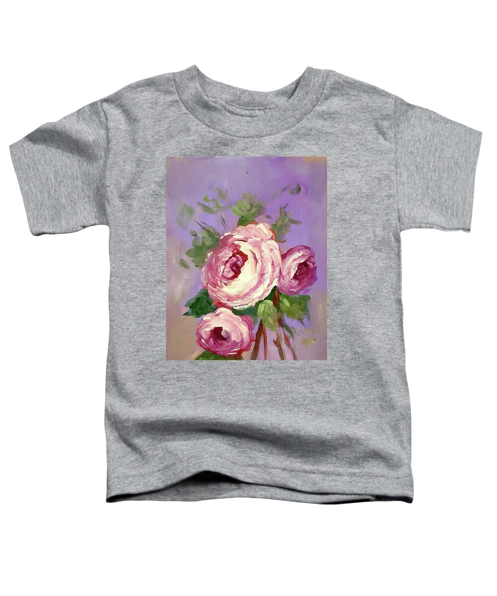 Rose Toddler T-Shirt featuring the painting Pink Rose by Janet Garcia