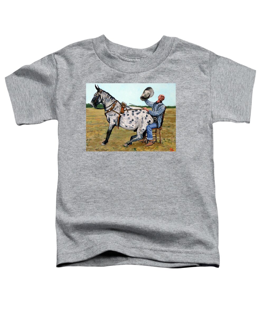 Bull Toddler T-Shirt featuring the painting Pinky and Gert by Tom Roderick