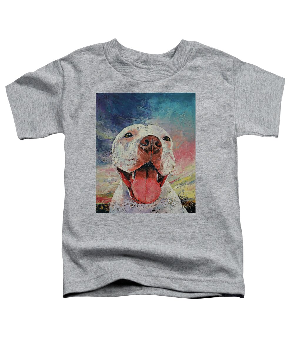 Art Toddler T-Shirt featuring the painting Pitbull by Michael Creese