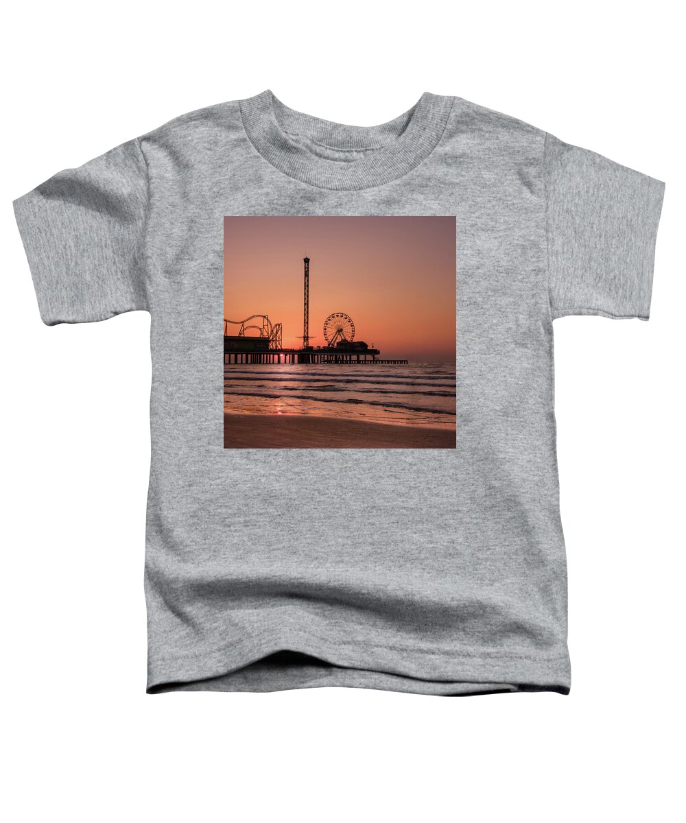 Galveston Toddler T-Shirt featuring the photograph Pleasure Pier at Sunrise by James Woody