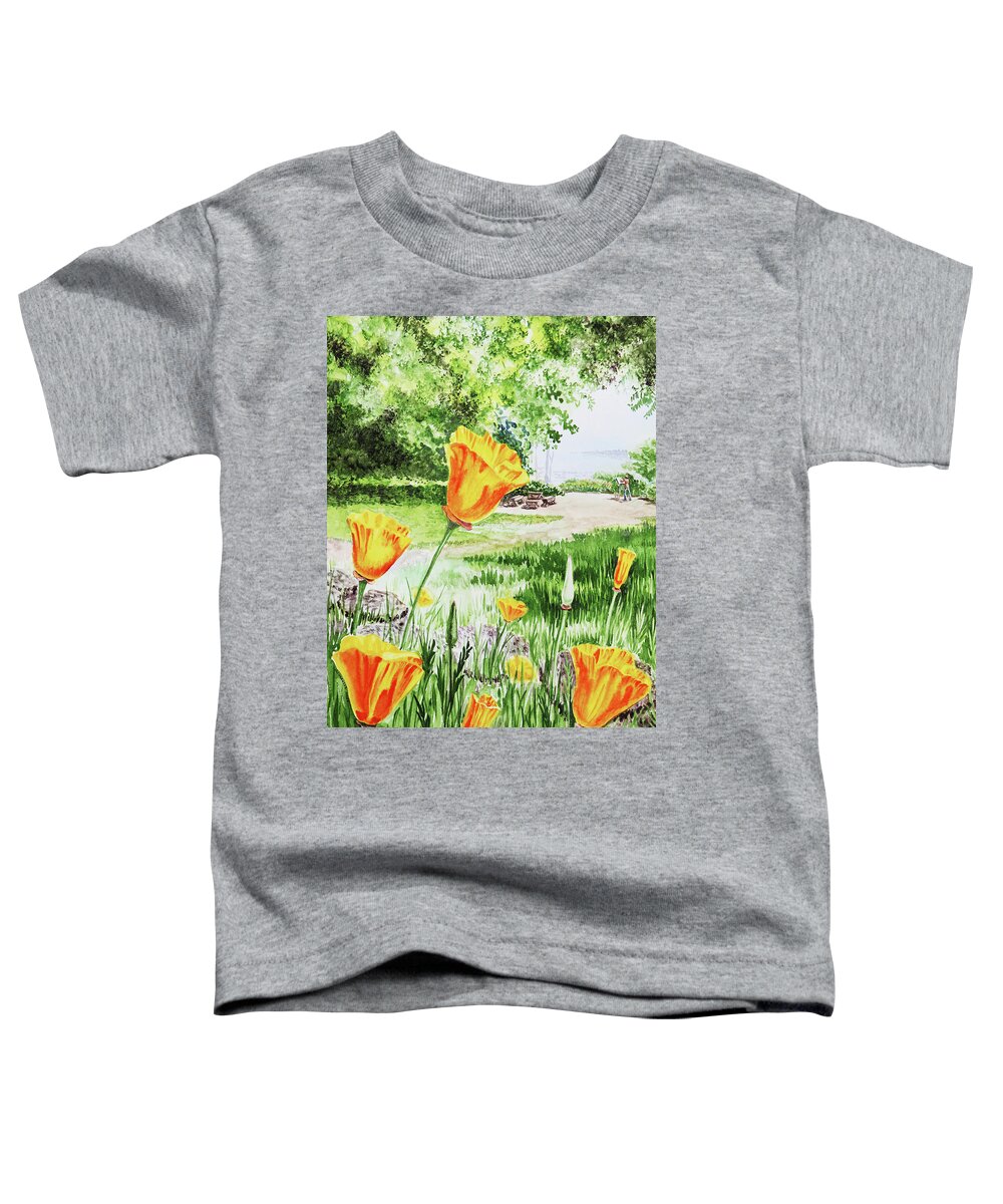 Poppies Toddler T-Shirt featuring the painting Poppies Of California by Irina Sztukowski