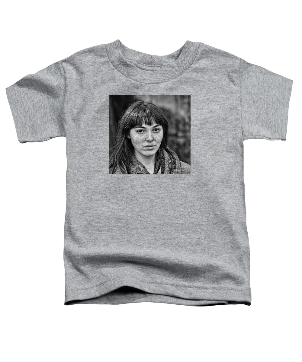 Beauty Toddler T-Shirt featuring the photograph Portrait of a Freckle Faced Model II by Jim Fitzpatrick