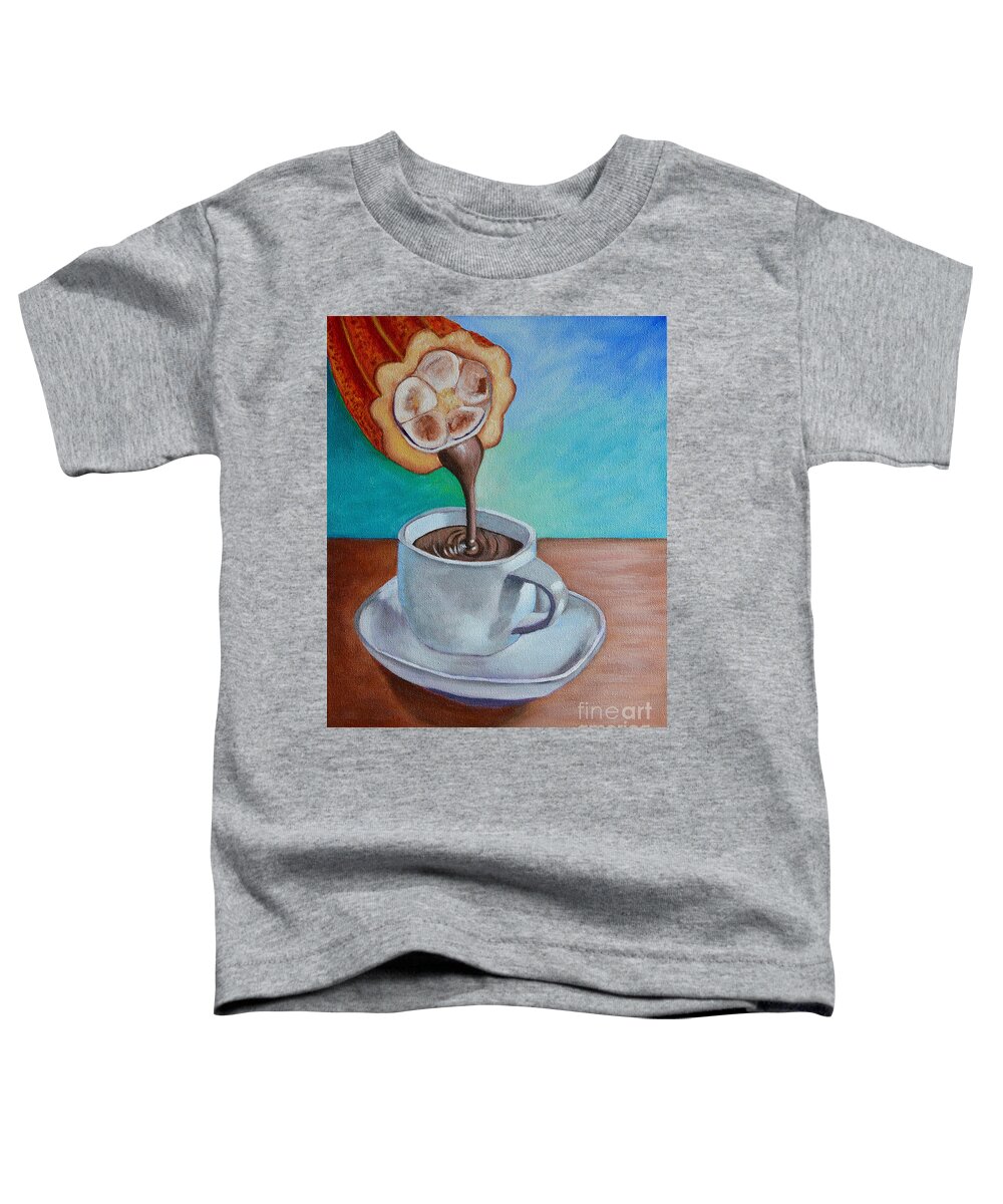 Still Life Toddler T-Shirt featuring the painting Pour Me A Cup Of Chocolate Please. by Laura Forde