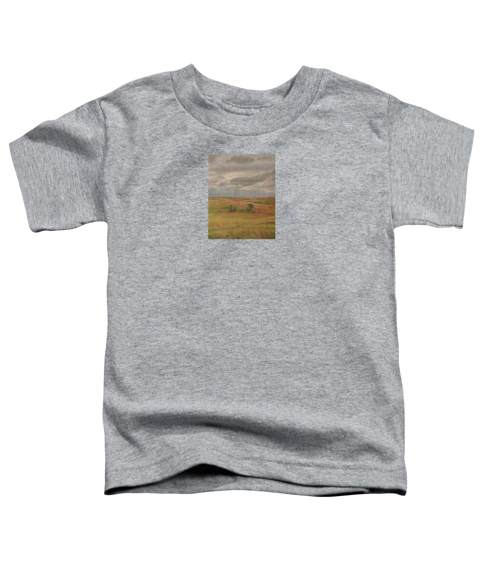 North Dakota Toddler T-Shirt featuring the drawing Prairie Light by Cris Fulton