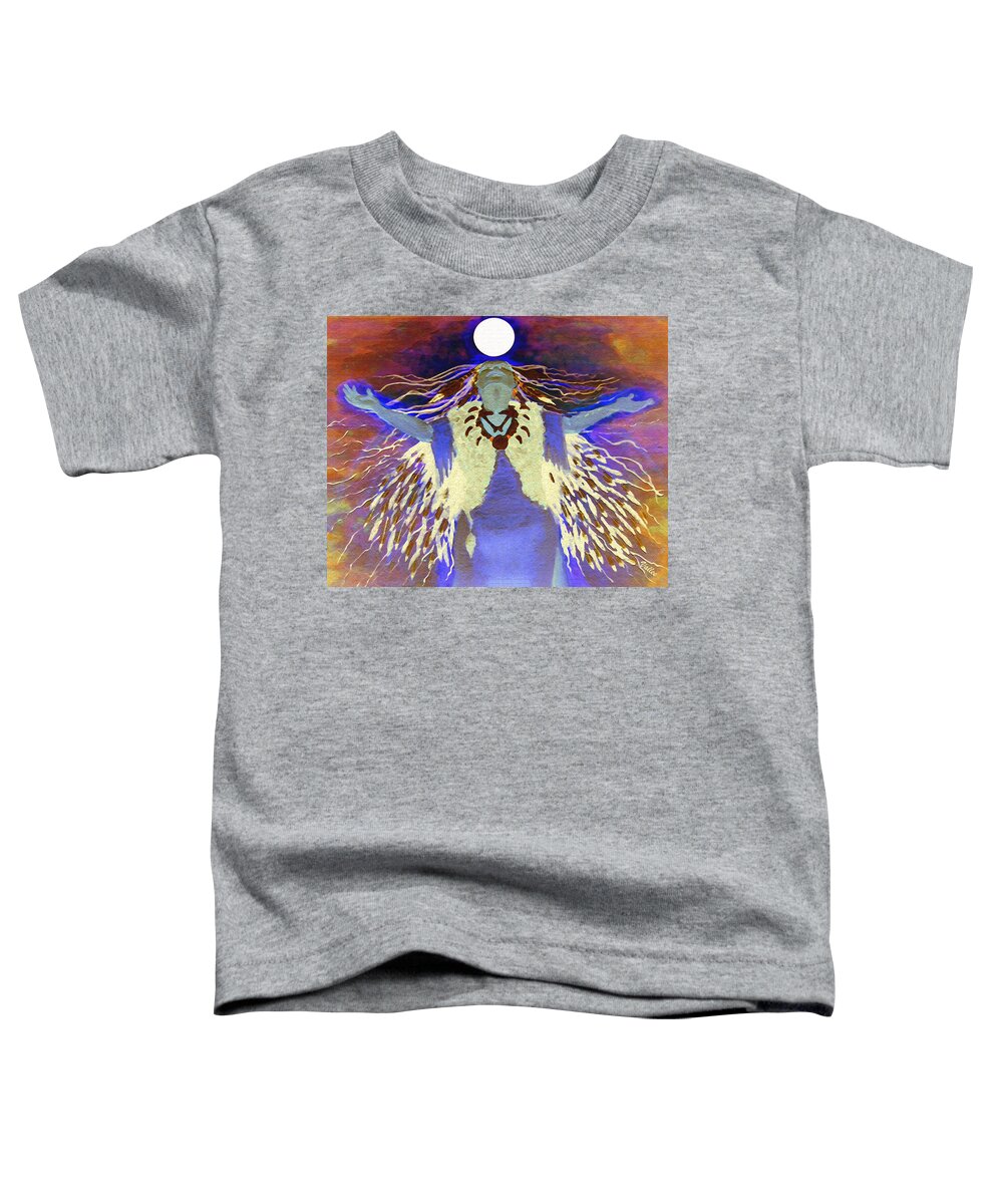 Spiritual Toddler T-Shirt featuring the mixed media Medicine Woman by Vallee Johnson