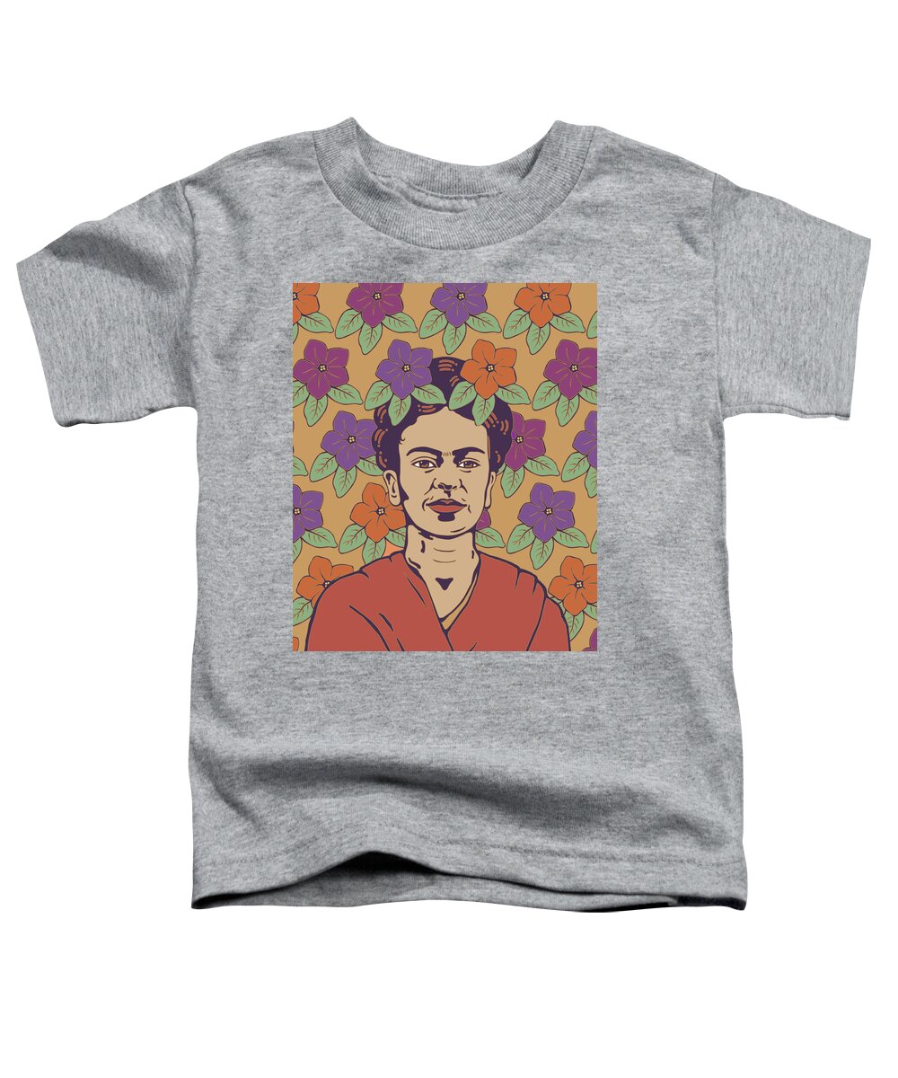 Frida Kahlo Toddler T-Shirt featuring the digital art Print by Linda Ruiz-Lozito
