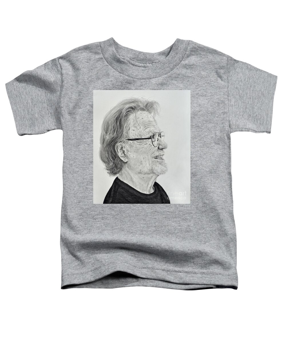 Singer Toddler T-Shirt featuring the drawing Profile Portrait of Kris Kristofferson by Jim Fitzpatrick