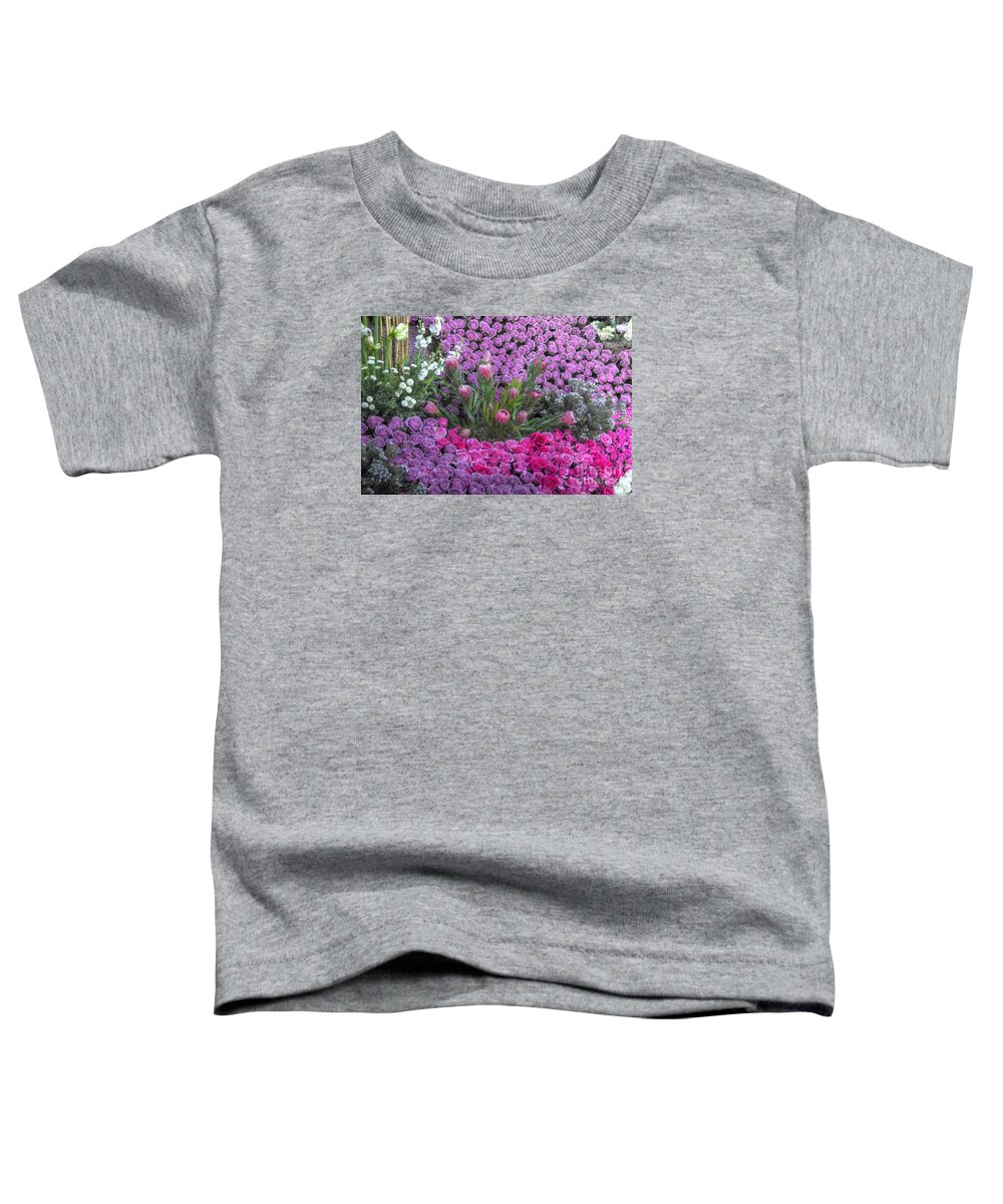 Purple Roses Toddler T-Shirt featuring the photograph Purple Roses, Pinks and White by Mathias 