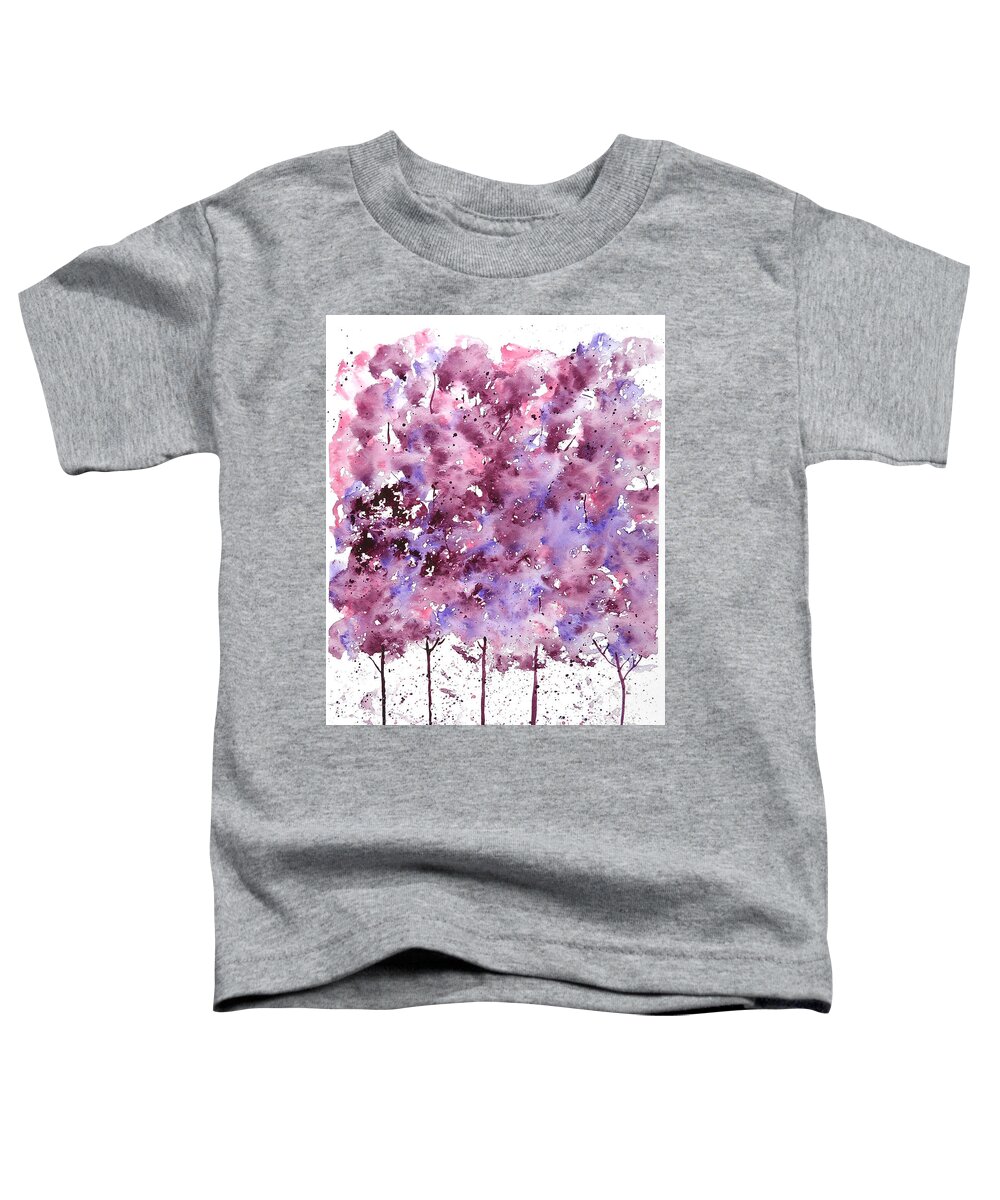 Tree Toddler T-Shirt featuring the painting Purple Watercolor Trees by Carol Crisafi