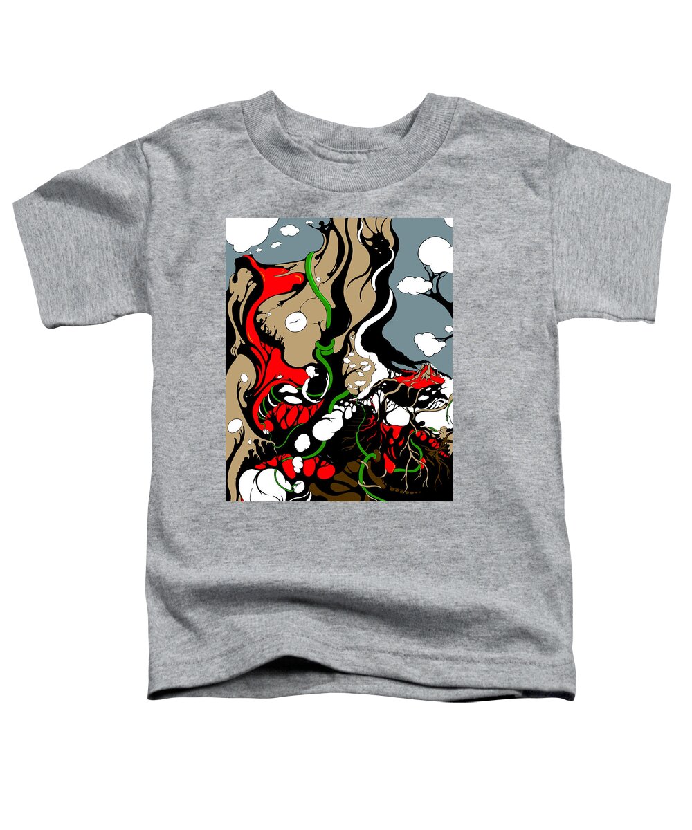 Modern Art Toddler T-Shirt featuring the drawing QUAD Epoch Mothers 4 VINES by Craig Tilley