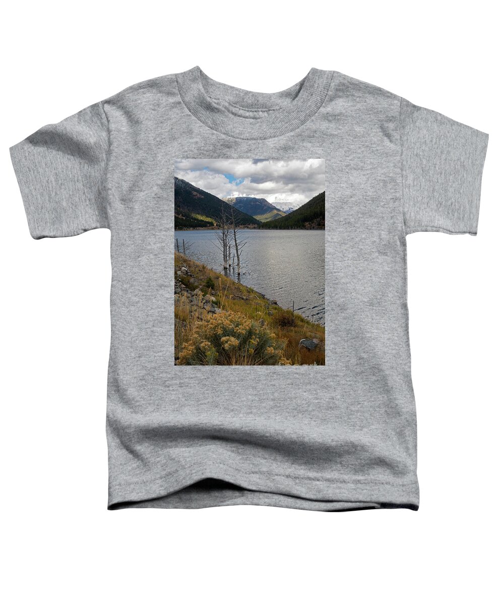 Quake Lake Toddler T-Shirt featuring the photograph Quake Lake by Cindy Murphy - NightVisions