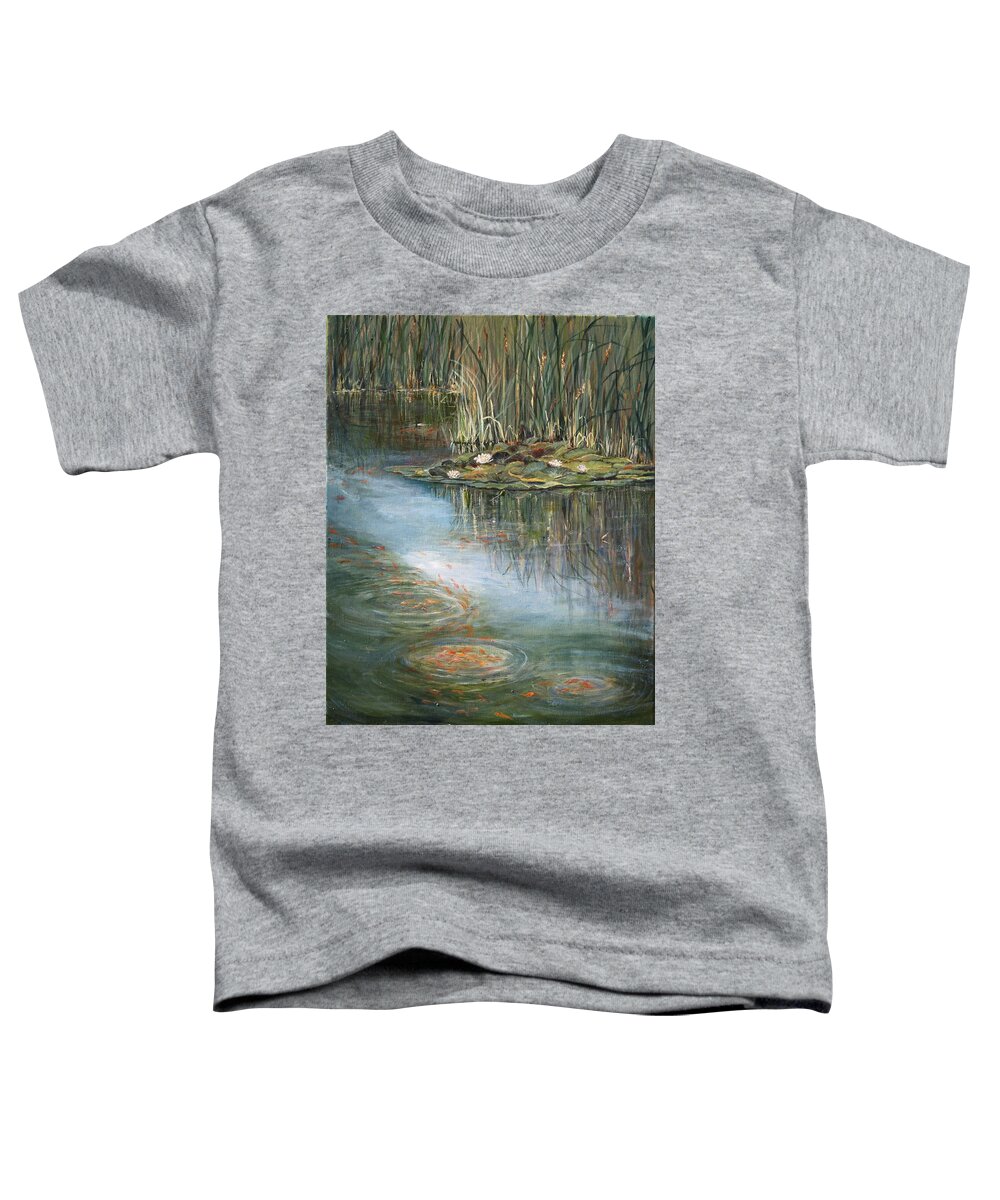 Water Lilies Toddler T-Shirt featuring the painting Quintessence by Jan Byington