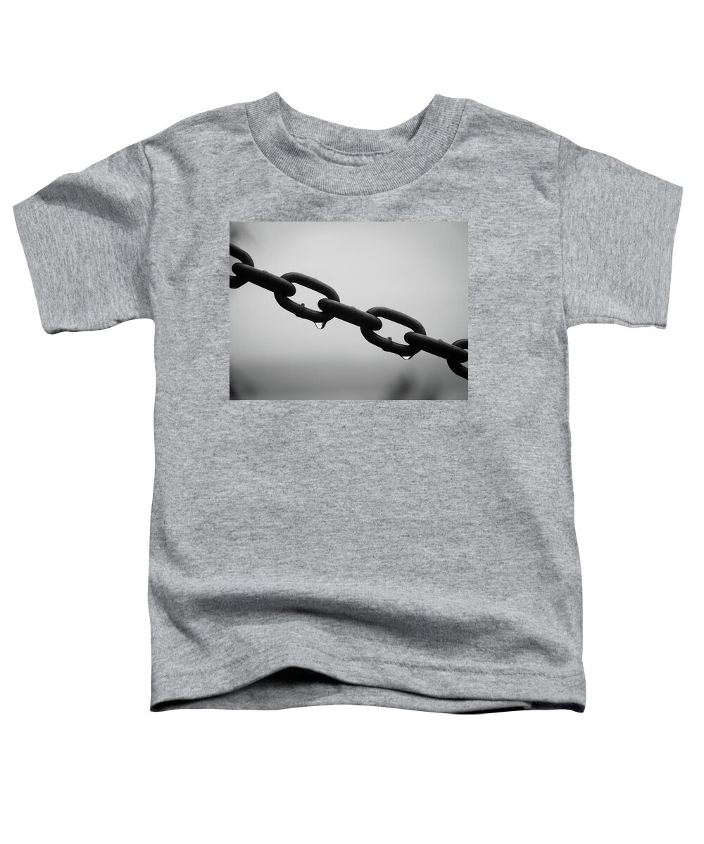 Chain Toddler T-Shirt featuring the photograph Rain and Chains by Trance Blackman