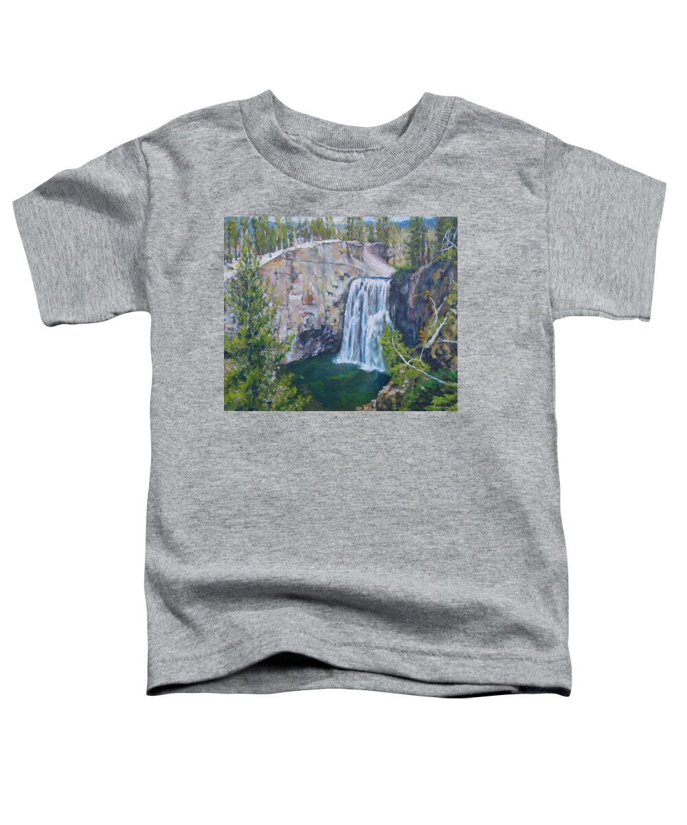 Rainbow Toddler T-Shirt featuring the painting Rainbow Falls, Devil's Postpile NM by Kerima Swain