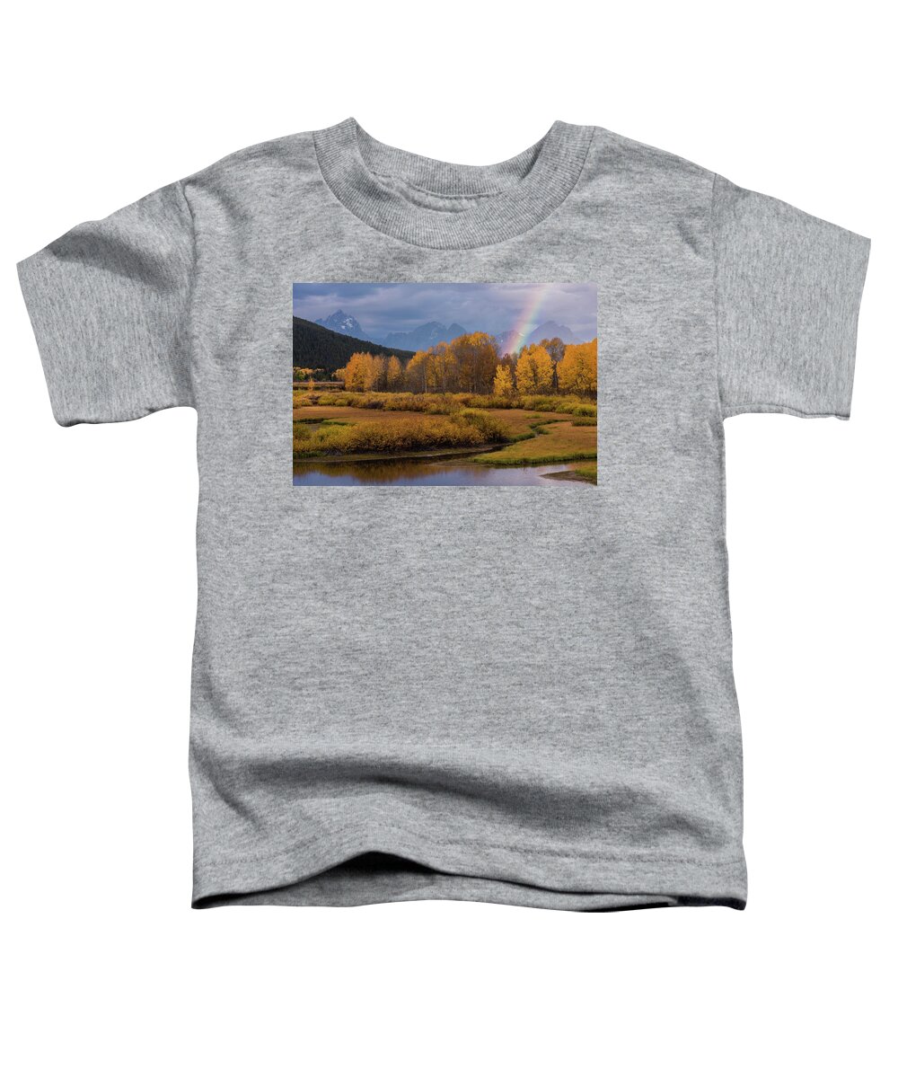 Scenery Toddler T-Shirt featuring the photograph Rainbow's End by Jody Partin