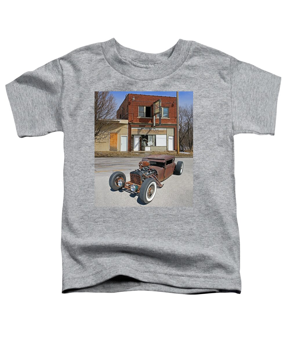 '32 Toddler T-Shirt featuring the photograph Rat Rod Ratty Builidng by Christopher McKenzie