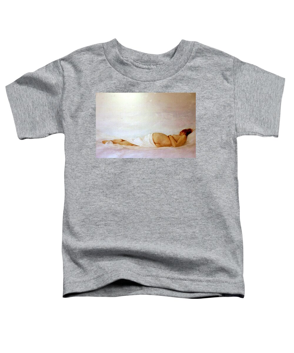 Reclining Nude Toddler T-Shirt featuring the painting Reclining Nude 2 by David Ladmore