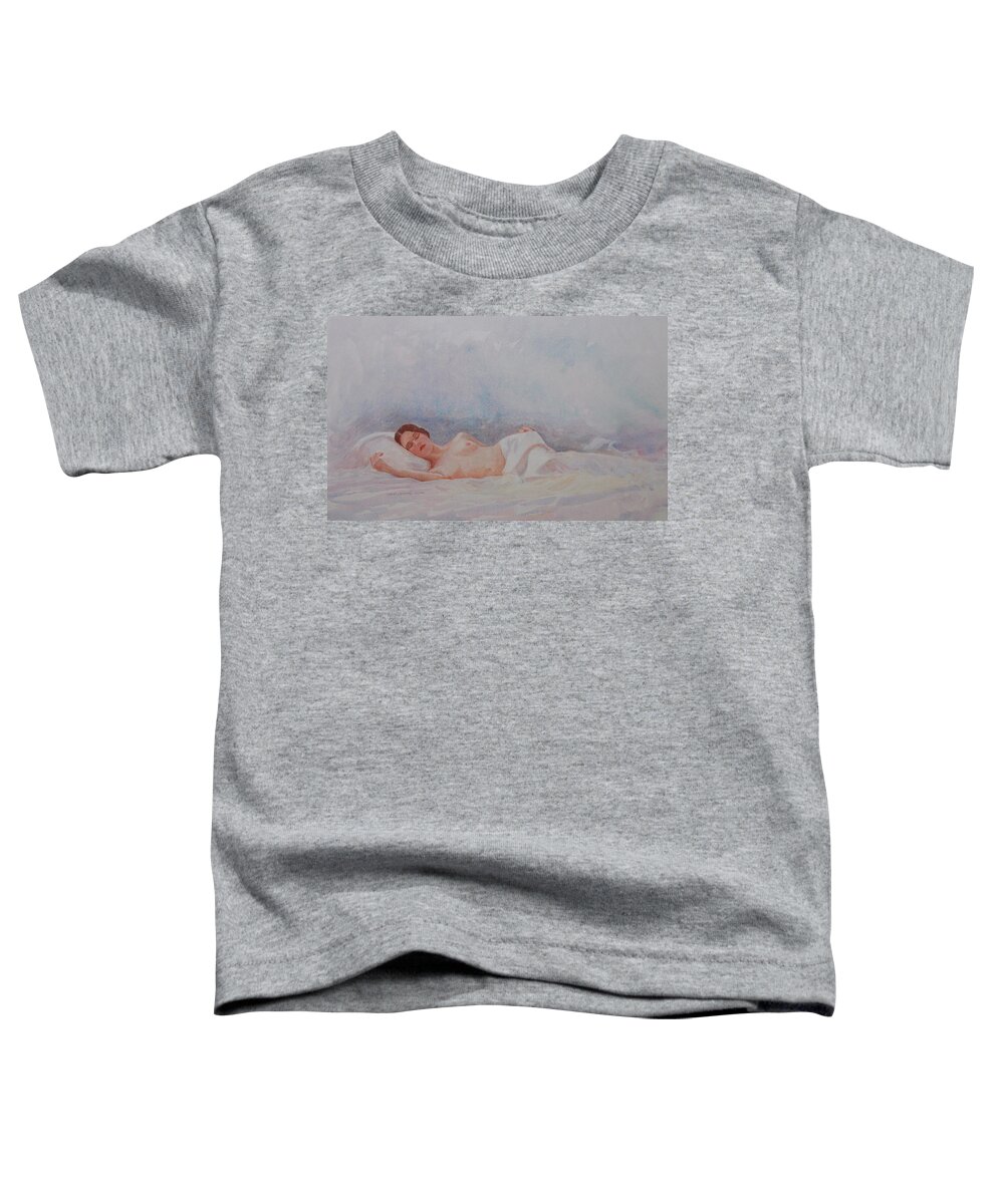 Reclining Nude Toddler T-Shirt featuring the painting Reclining Nude 3 by David Ladmore