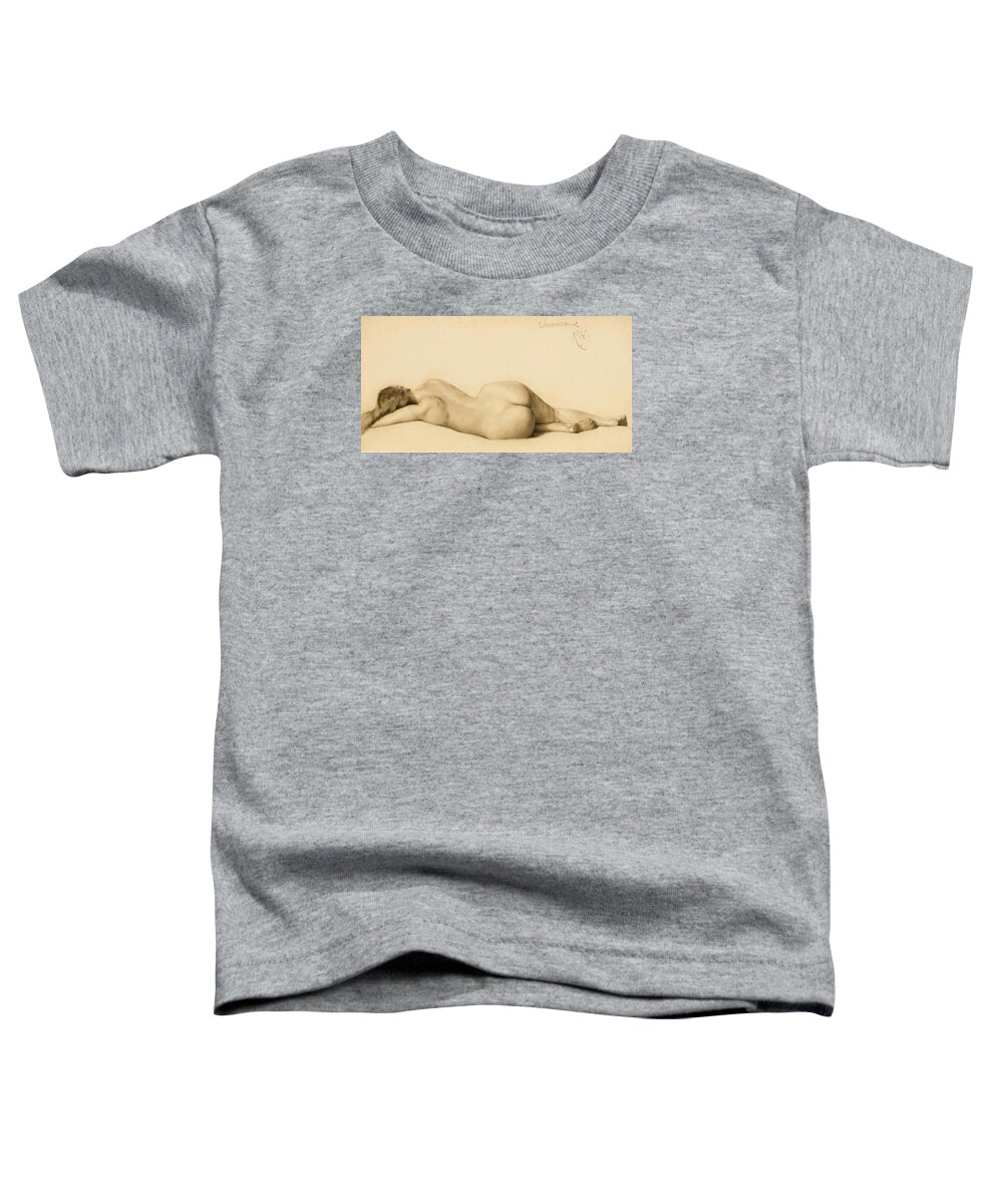 Kenyon Cox Toddler T-Shirt featuring the drawing Reclining Nude by Kenyon Cox