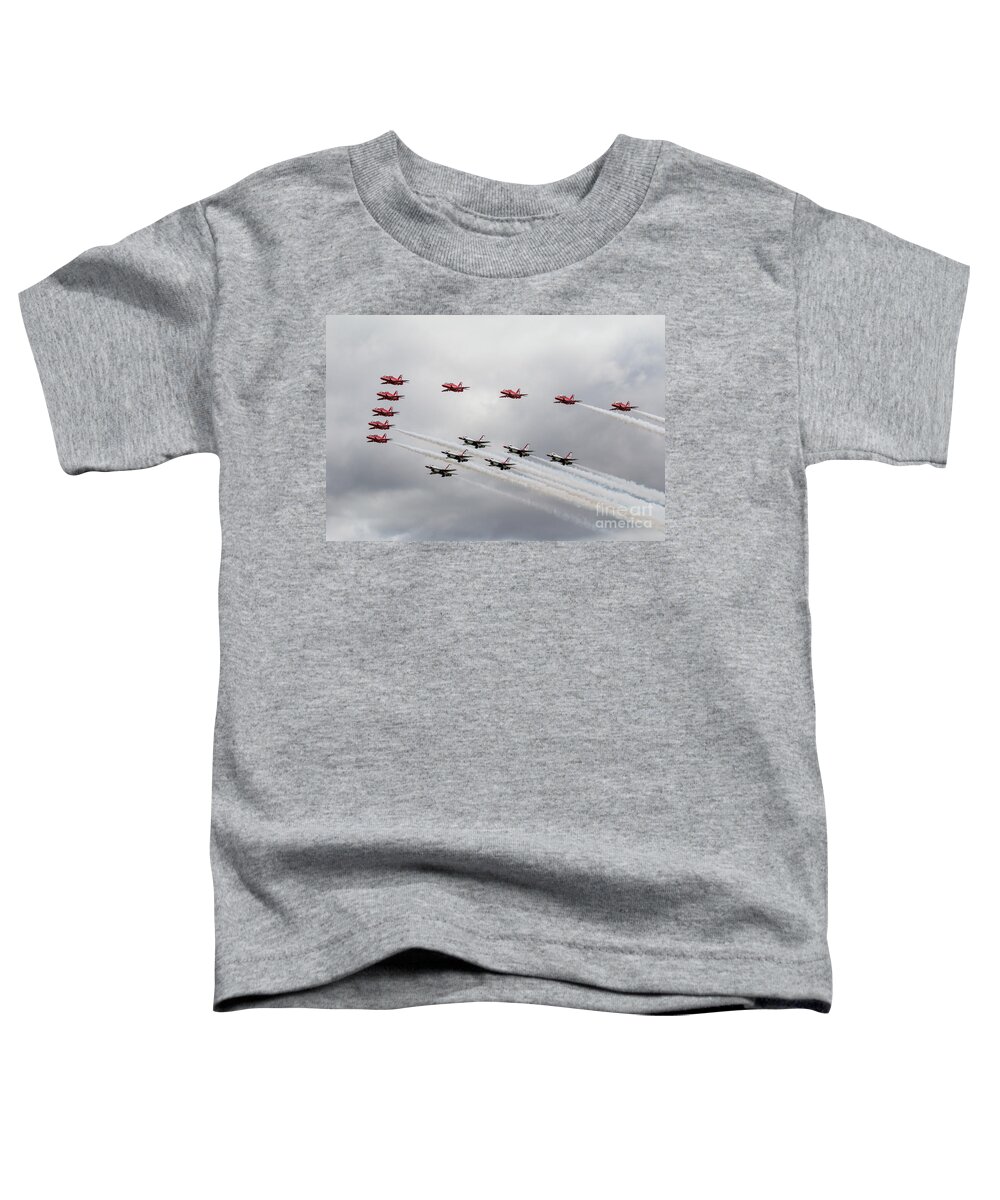 Red Arrows Toddler T-Shirt featuring the digital art red Arrows with The Thunderbirds by Airpower Art