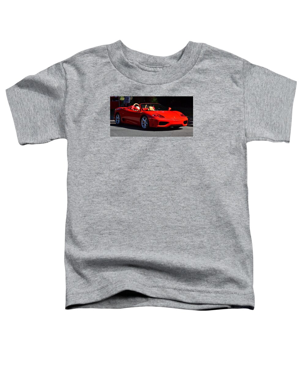  Toddler T-Shirt featuring the photograph Red Ferrari Convertable by Dean Ferreira