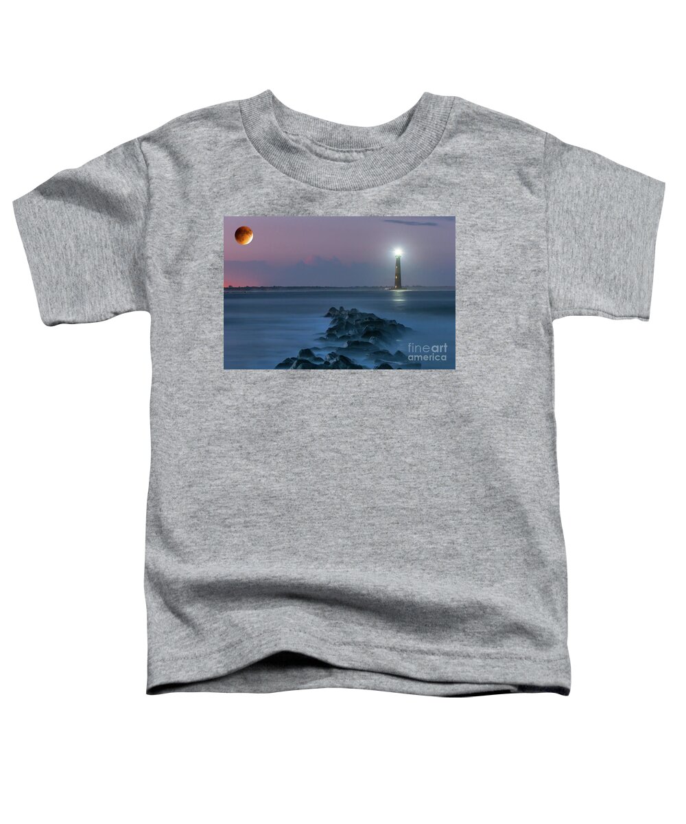 Full Moon Toddler T-Shirt featuring the photograph Red Moon Rising by Dale Powell