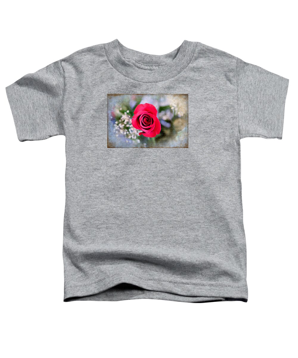 Rose Toddler T-Shirt featuring the photograph Red Rose Elegance by Milena Ilieva