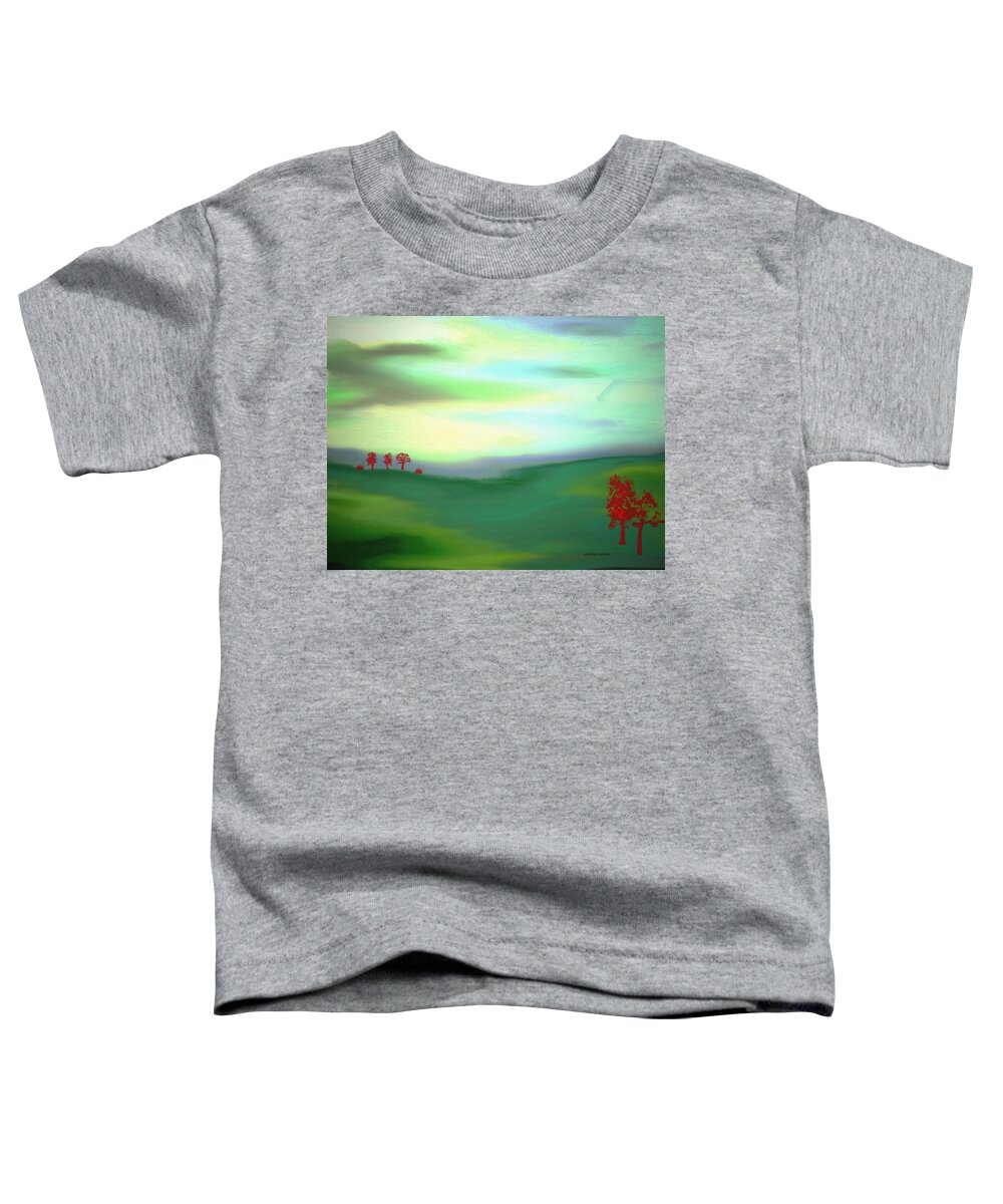 Surreal Toddler T-Shirt featuring the painting Red Trees by Lenore Senior